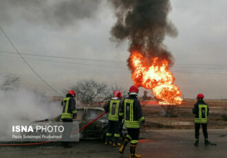 مهار آتش سوزی در خط ‌لوله تزریق گاز شرکت نفت مارون